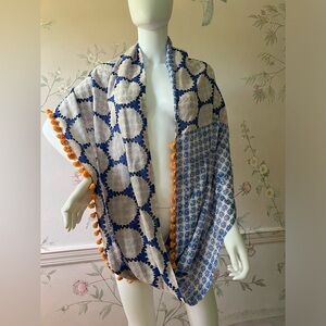 DIANE VON FURSTENBERG infinity scarf with poms